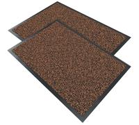 VOUNOT® 2 Pezzi Zerbino Ingresso Casa da Esterno, Tappeto Entrata Interno, Resistente Sporco, Antiscivolo e Essorbente, 40x60 cm, Marrone Scuro