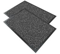 VOUNOT® 2 Pezzi Zerbino Ingresso Casa da Esterno, Tappeto Entrata Interno, Resistente Sporco, Antiscivolo e Essorbente, 40x60 cm, Antracite Scuro