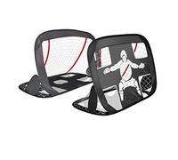 VOUNOT® 2 Porte da Calcio Pieghevole, 2 in 1 Porta da Calcio per Bambini, Portatile e Pop Up, Porta e Bersaglio, 120 x 80 x 80 cm, Nero