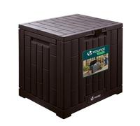 VOUNOT® Baule da Esterno 126L, Cassapanca da Giardino Impermeabile e Resistente ai Raggi UV con Chiusura Integrata, Coperchio Maniglie Incassate 56x44x53 cm per Terrazza, Balcone e Piscina, Marrone