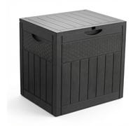 VOUNOT® Baule da Esterno 126L con Coperchio e Maniglie Incassate, Cassapanca da Giardino Impermeabile e Resistente ai Raggi UV 56x43x53 cm, per Terrazza, Balcone e Piscina, Effetto Polyrattan, Nero