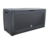 VOUNOT Baule da Giardino Impermeabile, Cassapanca Contenitore da Esterno con Maniglie e Rotelle, 310 L, Effetto Rattan, Antracite