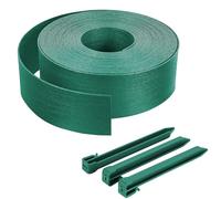 VOUNOT® Bordo Giardino Flessibile, Bordi Aiuole PE Bordura per Prato con Picchetti di Fissaggio, Lunghezza 20m Altezza 8cm Spessore 3mm, Verde