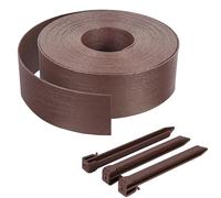 VOUNOT® Bordo Giardino Flessibile, Bordi Aiuole PE Bordura per Prato con Picchetti di Fissaggio, Lunghezza 20m Altezza 8cm Spessore 3mm, Marrone
