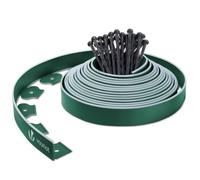 VOUNOT Bordo Giardino Flessibile, Bordi Aiuole Plastica, con 30 Chiodi di Fissaggio, Lunghezza 10m, Altezza 5cm, Verde Bordato di Verde Chiaro