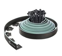 VOUNOT® Bordo Giardino Flessibile, Bordi Aiuole Plastica, con 30 Chiodi di Fissaggio, Lunghezza 10m, Altezza 5cm, Nero Bordato di Verde Chiaro