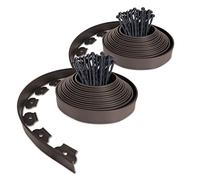 VOUNOT® Bordo Giardino Flessibile, Bordi Aiuole Plastica, con 60 Chiodi di Fissaggio, Lunghezza 20m, Altezza 5cm, Marrone