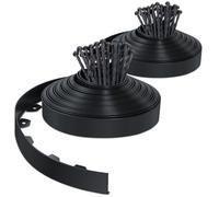 VOUNOT Bordo Giardino Flessibile, Bordi Aiuole Plastica, con 80 Chiodi di Fissaggio, Lunghezza 40m, Altezza 5cm, Nero