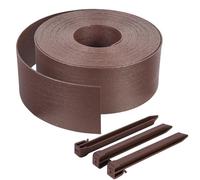 VOUNOT Bordo Giardino Flessibile, Bordi Aiuole PE Bordura per Prato con Picchetti di Fissaggio, Lunghezza 20m Altezza 13cm Spessore 4 mm, Marrone