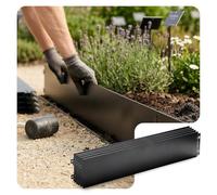 VOUNOT® Bordura per Aiuola in Metallo 25M, Bordo Giardino Resistente e Flessibile per Prati, Aiuole e Vialetti, 100x18cm (Lunghezza x Altezza) Spessore 0,7mm, Set da 25 Pezzi, Nero