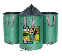 VOUNOT® 3 individual Borsa da Giardino per Foglie, Sacchi da Giardinaggio Pop Up, Sacco per Rifiuti da Giardino con Maniglie, Antistrappo, Idrorepellente, Riutilizzabile, Pieghevole