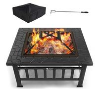 VOUNOT® Braciere da Esterno, 3 in 1 Braciere da Giardino, Fire Pit per Campeggio Riscaldamento Terrazza da Campeggio, 81x81x45 cm