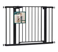 VOUNOT® Cancelletto di Sicurezza per Bambini in Metallo 103-110 cm, Barriera per Scale a Pressione Senza Foratura Altezza 76 cm, Chiusura Automatica con Doppio Blocco, Apertura Bidirezionale, Nero