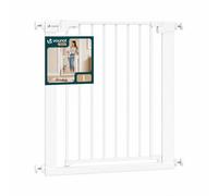 VOUNOT® Cancelletto di Sicurezza per Bambini in Metallo 75-82 cm, Barriera per Scale a Pressione Senza Foratura Altezza 76 cm, Chiusura Automatica con Doppio Blocco, Apertura Bidirezionale, Bianco