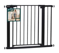 VOUNOT® Cancelletto di Sicurezza per Bambini in Metallo 89-96 cm, Barriera per Scale a Pressione Senza Foratura Altezza 76 cm, Chiusura Automatica con Doppio Blocco, Apertura Bidirezionale, Nero