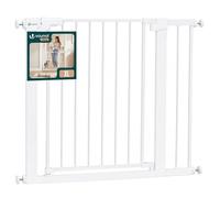 VOUNOT® Cancelletto di Sicurezza per Bambini in Metallo 89-96 cm, Barriera per Scale a Pressione Senza Foratura Altezza 76 cm, Chiusura Automatica con Doppio Blocco, Apertura Bidirezionale, Bianco