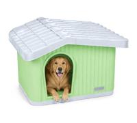VOUNOT® Cuccia per Gatti e Cani Impermeabile con Tetto Inclinato, Casetta per Gatti da Esterno Aerazione e Piedini Antiscivolo, Cucce Confortevole per Gatto Cane o Coniglio, 75x63x51 cm, Verde