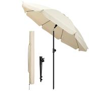 VOUNOT® Ombrellone da Spiaggia 2m Inclinabile Altezza Regolabile, Ombrellone da Giardino con Ancoraggio al Suolo Protezione UV 50+ e Borsa da Trasporto per Balcone, Terrazza e Campeggio, Beige