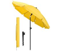 VOUNOT® Ombrellone da Spiaggia 2m Inclinabile Altezza Regolabile, Ombrellone da Giardino con Ancoraggio al Suolo Protezione UV 50+ e Borsa da Trasporto per Balcone, Terrazza e Campeggio, Giallo