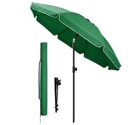 VOUNOT® Ombrellone da Spiaggia 2m Inclinabile Altezza Regolabile, Ombrellone da Giardino con Ancoraggio al Suolo Protezione UV 50+ e Borsa da Trasporto per Balcone, Terrazza e Campeggio, Verde