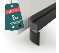 VOUNOT® Paraspifferi Sottoporta Tagliabile 200 cm, Paraspifferi Porta Blindata Antispiffero, Isolamento Termico e Acustico Antirumore, per Porta d’Ingresso e Casa, Nero