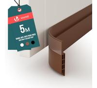 VOUNOT® Paraspifferi Sottoporta Tagliabile 500 cm, Paraspifferi Porta Blindata Antispiffero, Isolamento Termico e Acustico Antirumore, per Porta d’Ingresso e Casa, Marrone