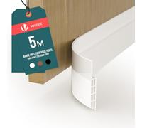 VOUNOT® Paraspifferi Sottoporta Tagliabile 500 cm, Paraspifferi Porta Blindata Antispiffero, Isolamento Termico e Acustico Antirumore, per Porta d’Ingresso e Casa, Bianco