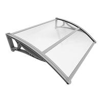 VOUNOT® Pensilina Tettoia per Porta Balcone Esterno, 100x80 cm, Tetto Policarbonato Alveolare Trasparente