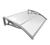 VOUNOT® Pensilina Tettoia per Porta Balcone Esterno, 120x80 cm, Tetto Policarbonato Alveolare Trasparente