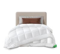 VOUNOT® Piumone Letto Una Piazza e Mezza 4 Stagioni 155x200 cm, Piumino Caldo Invernale 500 GSM, Trapunta Abbottonata Estiva 200 g/m² e Autunnale 300 g/m², 100% Microfibra, Bianco