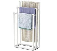 VOUNOT® Porta Asciugamani Bagno da Terra, Portasciugamani Autoportante in Metallo con 3 Bracci, Organizzatore per Bagno, 45x22x86 cm, Bianco