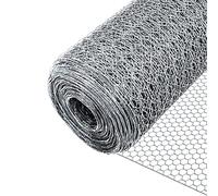 VOUNOT Rete Metallica Zincata, Reti Recinzione per Pollame, Animali e Piante, Maglia Esagonale 25mm, 100cm x 50m, Argento