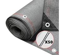 VOUNOT Rete Ombreggiante 1×10m, Telo Frangivista Recinzione Giardino 230 g/m² HDPE, Tessuto Ombra Privacy Antistrappo Antivento con Fascette, per Esterno, Serra, Balcone, Giardino, Grigio