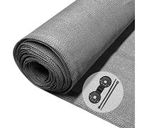 VOUNOT® Rete Ombreggiante 1.5×10m, Telo Frangivista Recinzione Giardino 150 g/m² HDPE, Tessuto Ombra Privacy Antistrappo Antivento con Fascette, per Esterno, Serra, Balcone, Giardino, Grigio