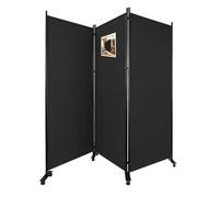 VOUNOT® Separe Divisorio Interno a 3 Pannelli con Ruote, Paravento Pieghevole Autoportante Privacy per Salotto, Camera da Letto e Ufficio, 262 x 30 x 180 cm, Antracite