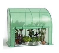 VOUNOT® Serra a Parete da Giardino, Serra Orto con Lati Arrotolabili, Porta a Cerniera e Finestra a Rete, per Verdure, Piante, Fiori, 200x100x180, Verde