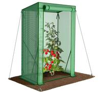 VOUNOT® Serra da Giardino a Tetto Inclinato 100x50x150 cm, Porta Avvolgibile, Copertura PE Rinforzato 135g/m² e Telaio in Acciaio per Pomodori, Orto, Fiori e Piante, Verde