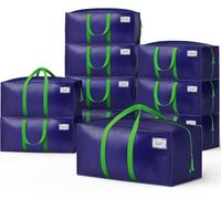 VOUNOT® Set da 10 Borse Trasloco Grandi 88L Pieghevoli in PE 190 g/m², con Manici Rinforzati e Cinghie a Zaino, Borse Portaoggetti Resistenti per Vestiti e Piumoni, Blu