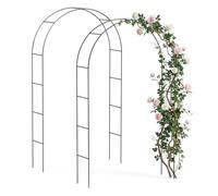 VOUNOT® Set da 2 Archi da Giardino per Rose Rampicanti 140x37x240cm, Nero | Supporto Verticale per Rose, Struttura Modulare per Piante Rampicanti, Decorazione Matrimonio e Giardino, Montaggio Semplice