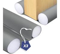VOUNOT® Set di 3 Paraspifferi Sottoporta 96cm Isolante Termico, Paraspifferi Porta Universale Tagliabili, Anti Corrente d’Aria e Rumore, Isolamento Acustico, per Porte Ingresso e Interne, Grigio