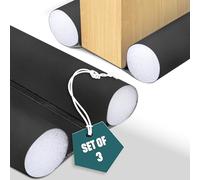 VOUNOT® Set di 3 Paraspifferi Sottoporta 96cm Isolante Termico, Paraspifferi Porta Universale Tagliabili, Anti Corrente d’Aria e Rumore, Isolamento Acustico, per Porte Ingresso e Interne, Nero