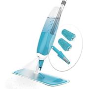 VOUNOT Spray Mop, Lavapavimenti a Spruzzo, Mocio in Microfibra con Spruzzatore Acqua con 2 Panni in Microfibra e 1 Pennello, 650ml, Blu