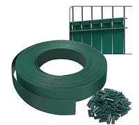 VOUNOT® Strisce di Protezione in PVC per Recinzioni da Giardino e Recinzioni a Doppia Asta 75m x 4.7cm, Strisce Frangivista in PVC con 150 Clip di Fissaggio, Verde