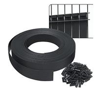 VOUNOT® Strisce di Protezione in PVC per Recinzioni da Giardino e Recinzioni a Doppia Asta 75m x 4.7cm, Strisce Frangivista in PVC con 150 Clip di Fissaggio, Nero