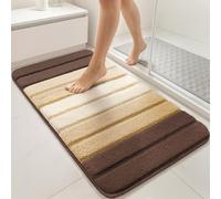 VOUNOT® Tappeto Bagno Antiscivolo 60x110 cm, Tappetino Super Assorbente in Microfibra Extra Spesso Sfumato Elegante, Lavabile in Lavatrice, Soffice e Morbido, Beige
