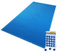 VOUNOT® Telo Copri Piscina Rettangolare 4x9m, Telone Impermeabile in PE 160g/m², Resistente agli UV, Doppio Strato con Occhielli in Alluminio, Copertura Protettiva per Piscina Fuori Terra, Blu Scuro
