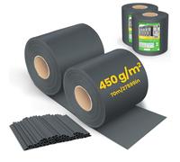 VOUNOT Telo Frangivista in PVC per Recinzione Giardino, 19cm x 140m, 450 g/m², Strisce per Protezione della Privacy, Rotolo Frangivista con Clips di Fissaggio, Antracite