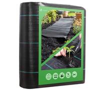 VOUNOT Telo Pacciamatura 2m x 10m 100g/m², Telo Anti Erbacce per Orto, Giardino, Stabilizzazione UV, Nero