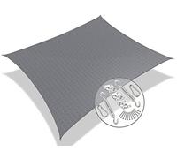 VOUNOT Tenda da Sole per Esterno, 2.5x3 m Vela Ombreggiante Rettangolare con Kit di Fissaggio, Tenda a Vela, Traspirante HDPE Protezione UV, per Giardino, Balcone, Terrazza, Grigio