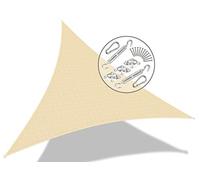 VOUNOT® Tenda da Sole per Esterno, 3x3x3 m Vela Ombreggiante Triangolare con Kit di Fissaggio, Tenda a Vela, Traspirante HDPE Protezione UV, per Giardino, Balcone, Terrazza, Avorio